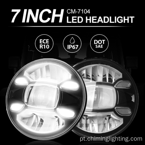 Cherokee YJ XJ High/Low Beam Offroad Truck Luz de 7 polegadas redondo LED